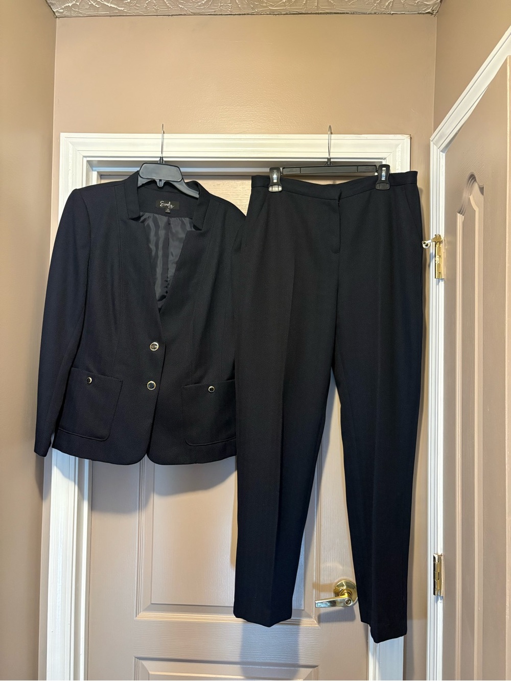 Emily Navy Pantsuit Size 14 Waist 34 Inseam 30.5”